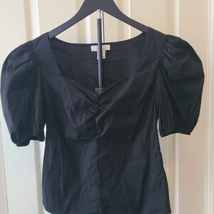 Rachel Zoe Black Puff Sleeve Blouse